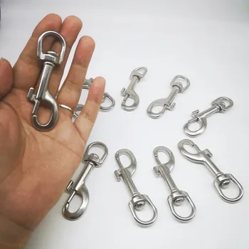

10pcs Silver 80mm 304 Stainless Steel Swivel-Eye Snap Hook Round Swivel