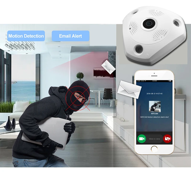 Lintratek Wireless Surveillance Panoramic Camera 360 Degree HD 960P Security IP Camera Fisheye Video Two way Audio Home Monitor Lintratek Wireless Surveillance Panoramic Camera 360 Degree HD 960P Security IP Camera Fisheye Video Two way Audio Home Monitor