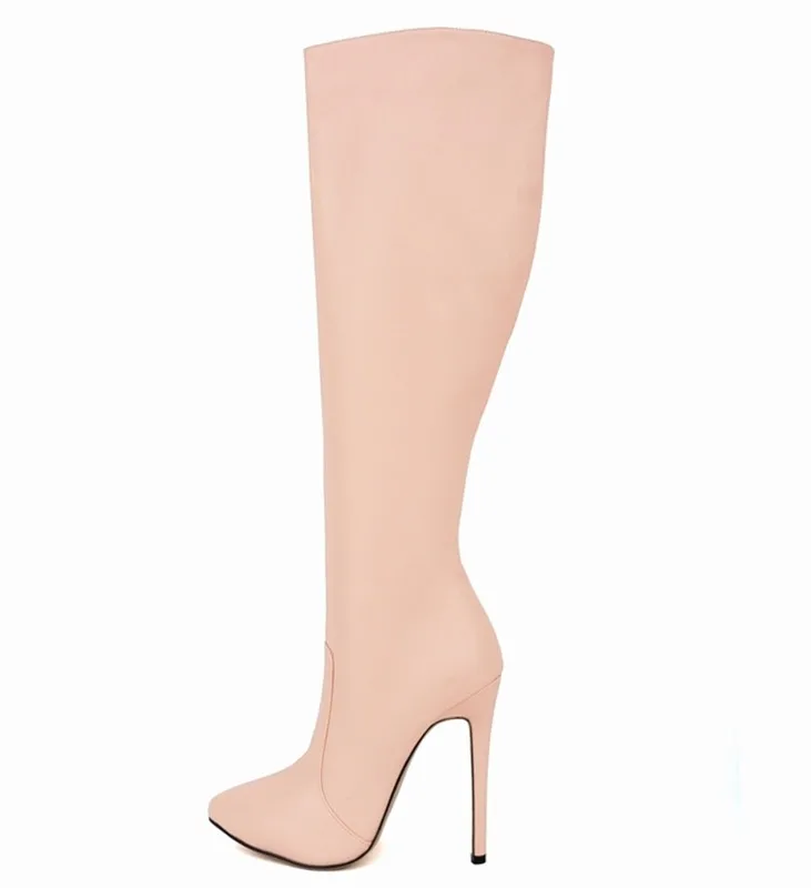 Loslandifen пикантные острый носок весна осень тонкий каблук Для женщин Chaussure каблук 10 см каблук модные Сапоги и ботинки для девочек - Цвет: 7693 pink