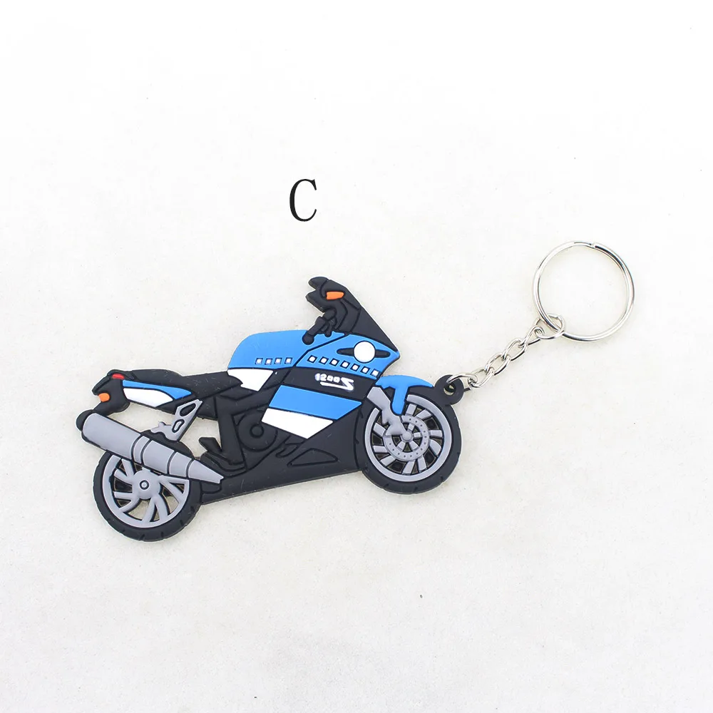 ACZ мотоциклетный брелок мягкая резина, кольцо для ключей двигатель для мотокросса брелки креативный индивидуальный ключ кольцо универсальный брелок - Название цвета: C