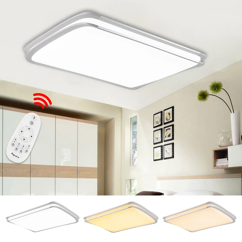 

96W Modern LED Ceiling Light LED Lamp Double Layer Dimmable Indoor Lighting Kitchen Bedroom Living Room Remote Control