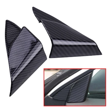 

DWCX 2Pcs Car Styling ABS Interior Carbon Fiber Style Black Front Triangle Frame Cover Fit for Toyota Camry 2018