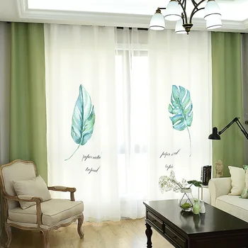 

WLIARLEO Leaves Curtains Sheer White Voile Curtain Translucidus Cloth curtain For Bedroom,Living room Decor rideau Hook,Punching