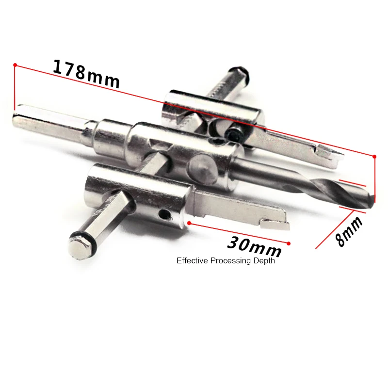 

Adjustable Drill Bit Woodworking Hole Opener Metal Wood Circle Hole Saw Drill Bit Cutter HUG-Deals