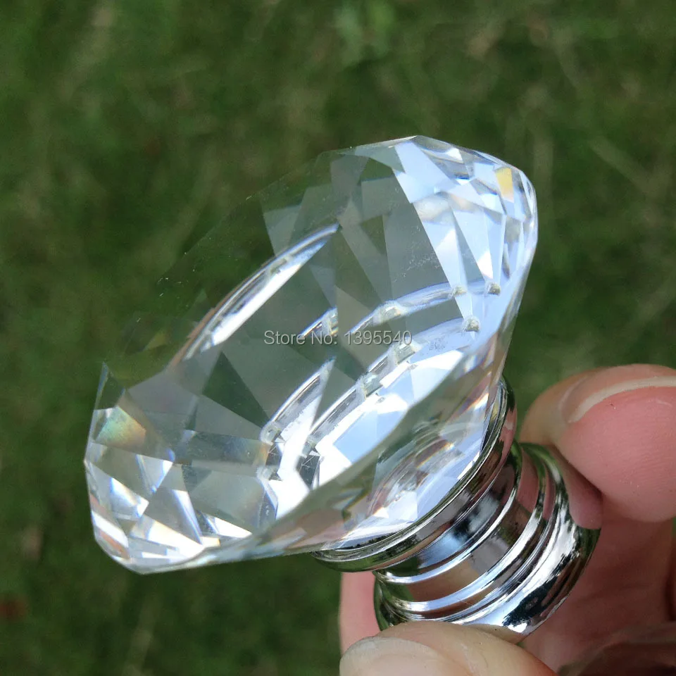 New Clear Crystal Drawer Knobs Diamond Wardrobe Closet Handles