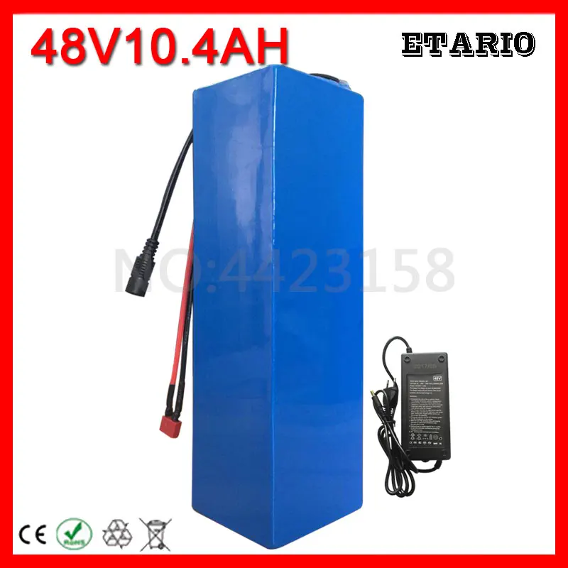 Cheap 48V 10AH Ele Ctric Bike Battery 48V 10AH Scooter Battery pack 48V 10AH Lithium ion Battery With 15A BMS and 54.6V 2A Charger 1