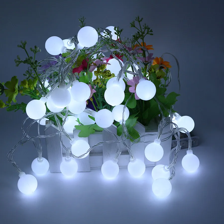 BEIAIDI 2M 5M 10M LED String Fairy Lights with Cherry Balls LED Globe Waterproof Starry Light for Garden Christmas Wedding Party BEIAIDI 2M 5M 10M LED String Fairy Lights with Cherry Balls LED Globe Waterproof Starry Light for Garden Christmas Wedding Party