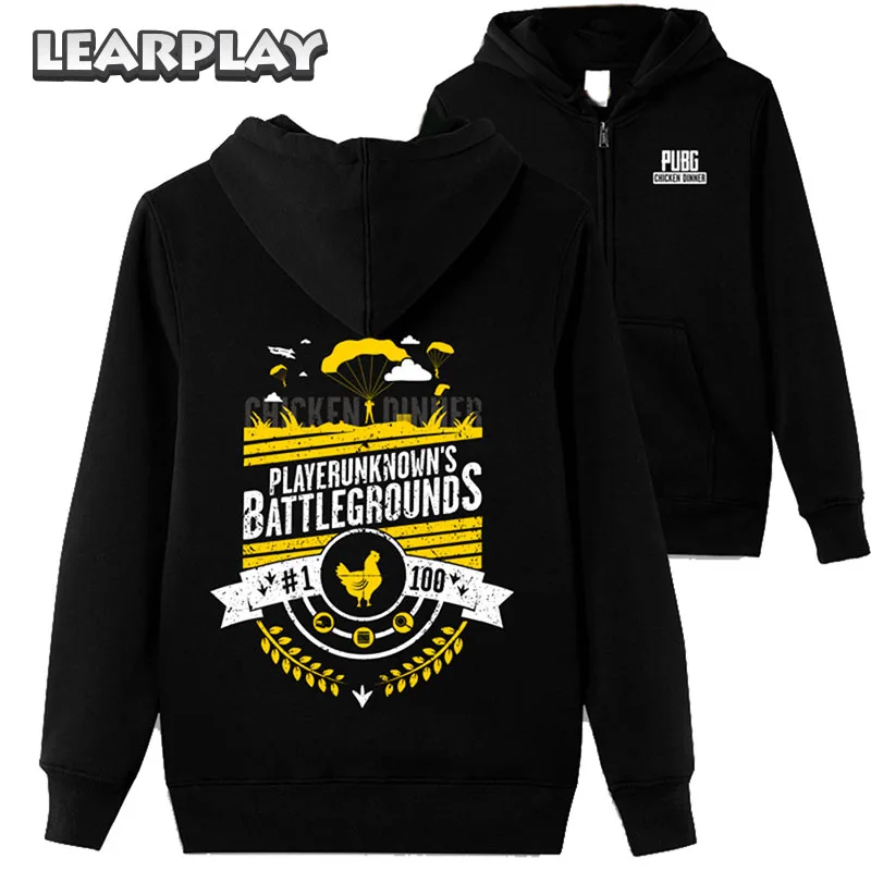 

PUBG Playerunknown's Battlegrounds Winner Winner Chicken Dinner Hoodies Cotton Long Sleeve Sweatshirts Coat Xmas Clothing