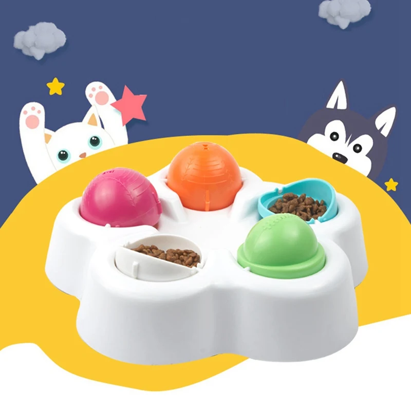 

IQ Training Toy Multifunctional Pet Smart Fun Toy Food Bowl Plate with 5 Food Ball Bowls for Food Hiding Attract Dog