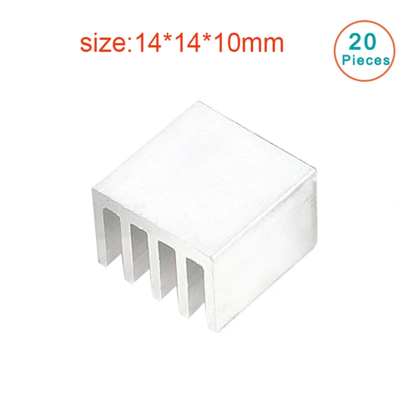 

New 20pcs Silver 14x14x10mm Aluminum Heat Sink Radiator Heatsink for CPU,GPU, Electronic Chipset heat dissipation