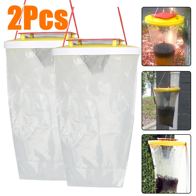 

1/2PCS Disposable Fly Attract Catcher Bag Killer Trap Safe Hanging Bug Control