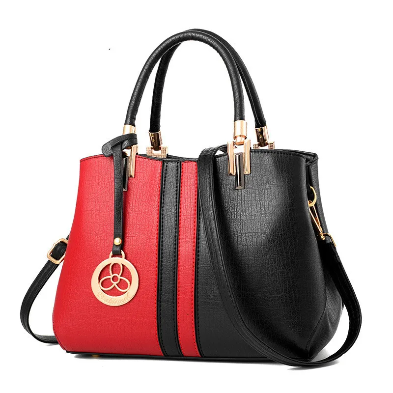 YINGPEI, женские сумки, высокое качество, женская сумка, модная, из кусков, дизайнерская, для девушек, большая, из искусственной кожи, женская сумка на плечо, Tote, подарки - Цвет: Red and Black