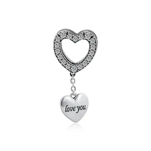 Fits Pandora Reflexions Bracelets Original Beads Genuine 925 Sterling Silver Sweet Heart Clip Charms Beads for Jewelry Making fits pandora reflexions bracelets charms 925 sterling silver with clear cz timeless sparkle clip beads for women jewelry diy