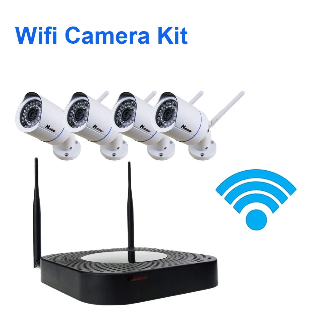 4CH Wifi NVR CCTV Camera System 4pcs IR Night Vision 720P HD Outdoor Onvif P2P Wireless IP Camera Motion Detect NVR Set Wifi Kit