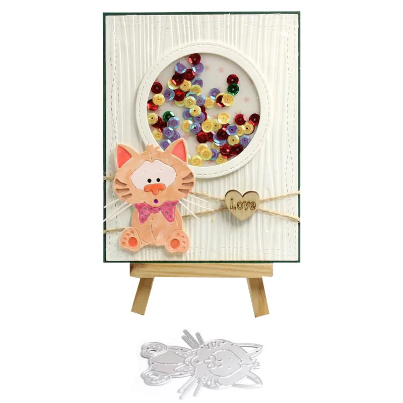 

KSCRAFT Cute Cat Metal Cutting Dies Stencils for DIY Scrapbooking/photo album Decorative Embossing DIY Paper Cards