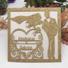 100 шт/партия полый лазерный разрез на заказ современные свадебные приглашения карты юбилей свадебные принадлежности карты