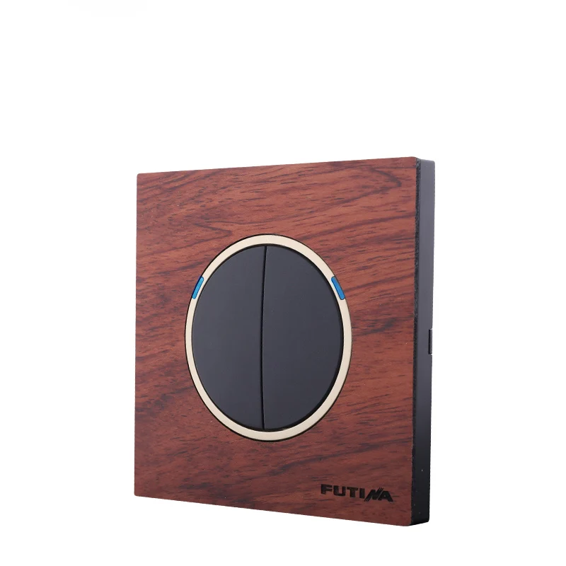 

Wood Switch Panel With LED Two Control Two Way 6A 110V- 250V