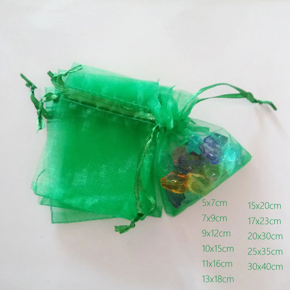 1000 шт трава зеленый подарок сумки для ювелирных изделий сумки и упаковки органзы сумка-мешок на шнурке свадьбы/Женщины хранения дисплей