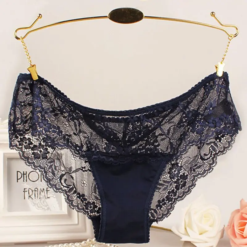 

Sexy Lace Soft Lingerie Women Transparent Panties Briefs Hipster Underpanty