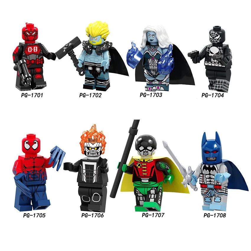 Супергерои marvel фигурки флэш Человек-паук Бэтмен, Железный человек строительные блоки кирпичи Фигурки игрушки