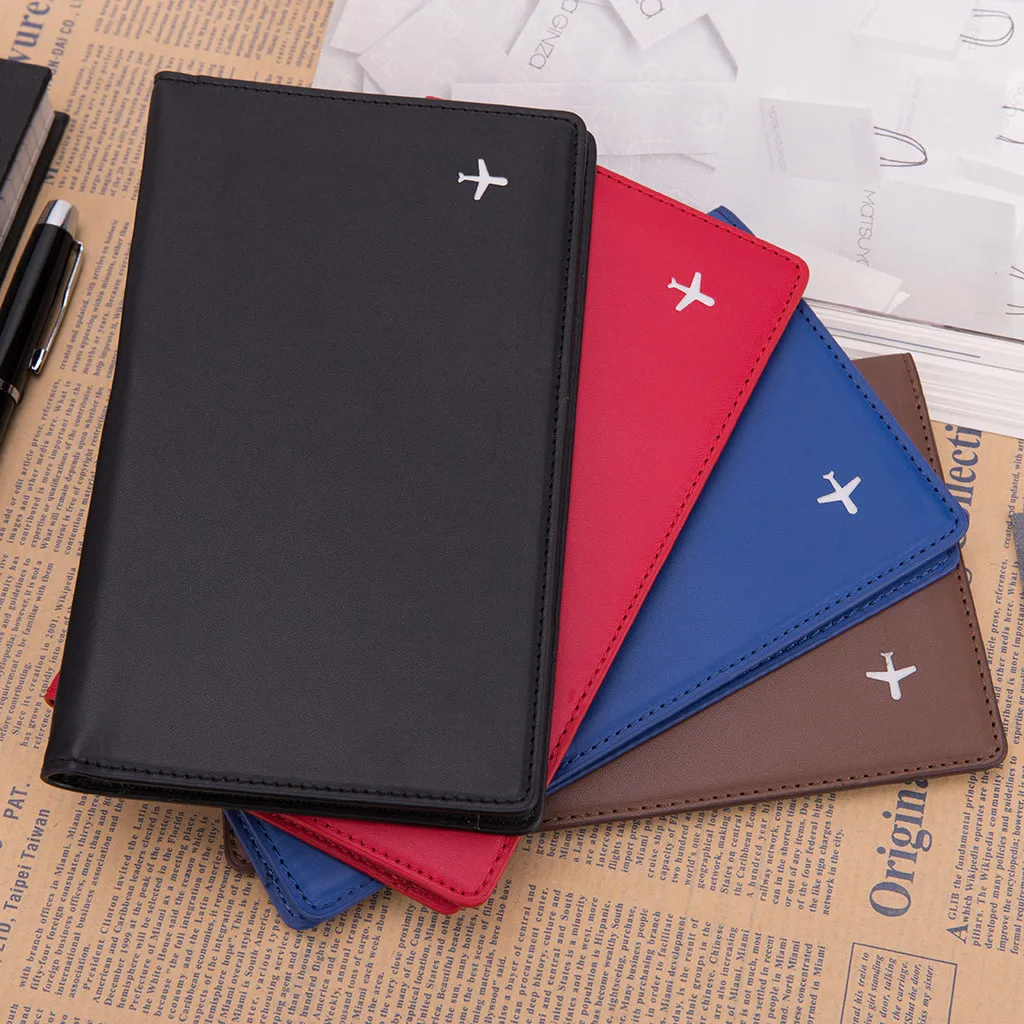 Wild Red Beautiful Poppy Flowers Blocking Print Passport Holder Cover Case Travel Luggage Passport Wallet Card Holder Made With Leather For Men Women Kids Family