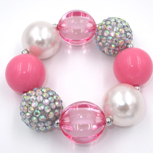 Fancy Gift Girls Bracelets Kids Chunky Strand Bracelet Bubblegum Acrylic  Beads Elastic Bracelet Bangle Toddler Jewelry Accessory - Bracelets -  AliExpress