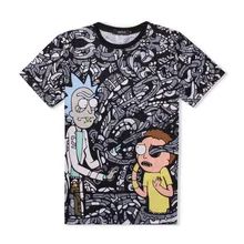 Футболка Рик и Морти с круглым вырезом и коротким рукавом, унисекс, летние футболки, Homme Rick Morty, футболки в стиле хип-хоп, Новые Топы