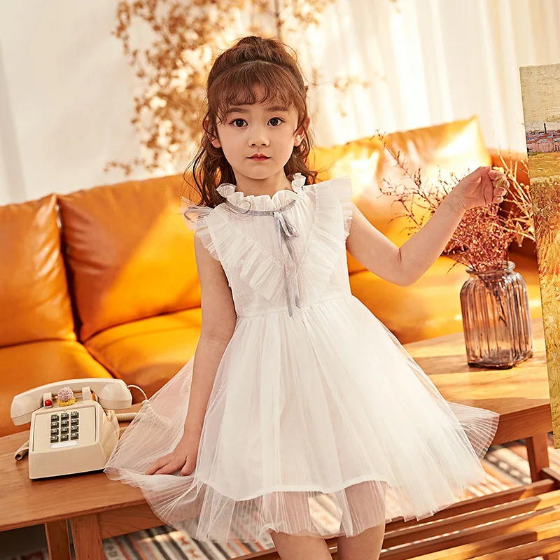 

Girls Dress 2019 Brand High Quality Princess Dress Sleeveless Cotton Bow Design for Party Dress 4-12Y Girls Clothes