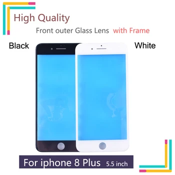 

New Cold Press Front Screen Glass with Middle Frame For iPhone 8 Plus Outer Glass Lens Replacement Repair Parts