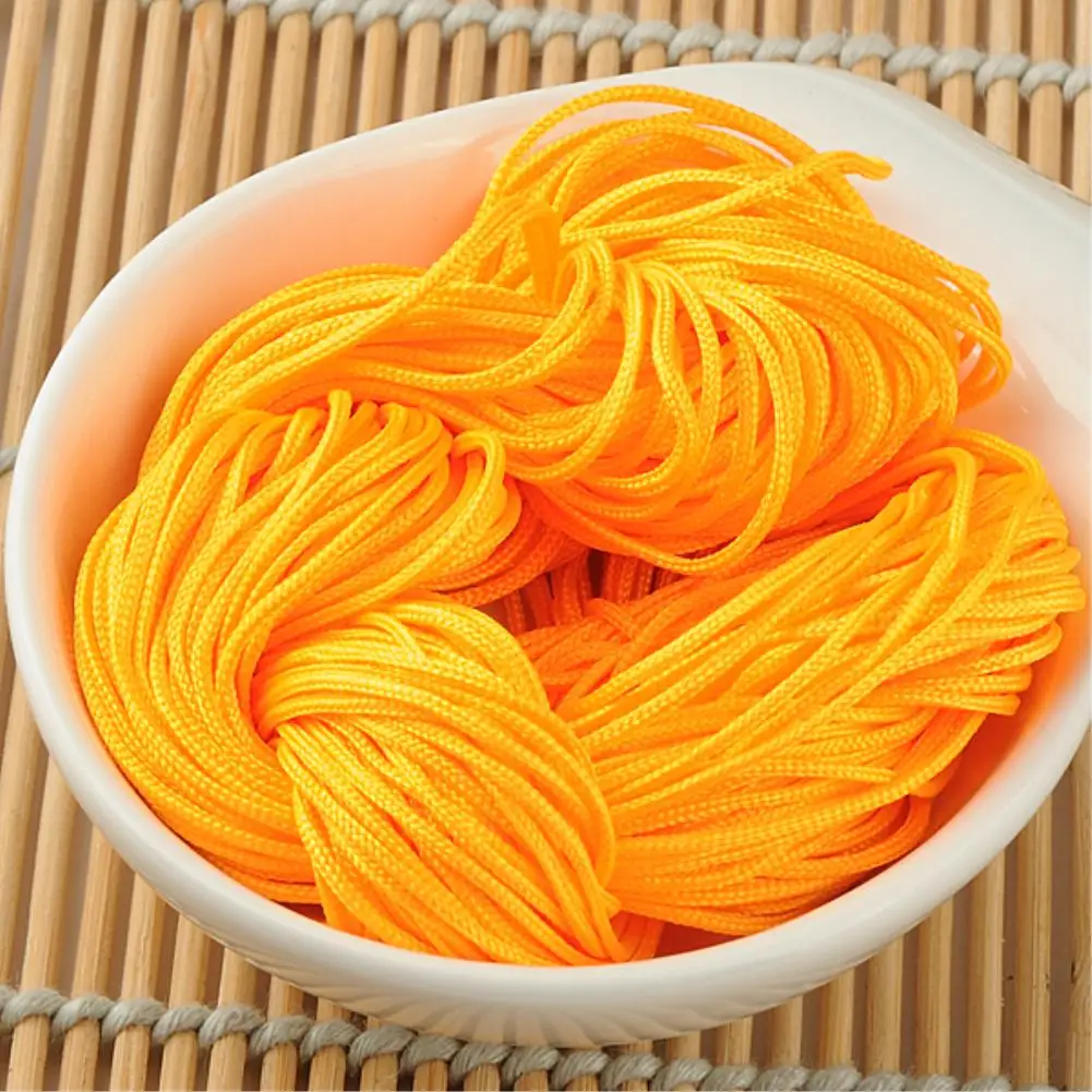 1mm 20m Nylon DIY hinese Knot Cord Macrame Rattail Braided Jewelry Thread String for costume and garment - Цвет: golden