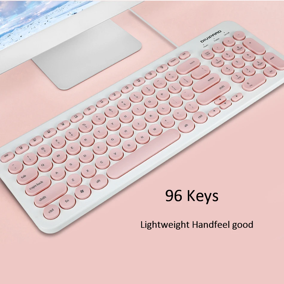

96 Keys Keyboard Thin Slim Wired USB Port Keyboard For Home Office PC Laptop Computer Retro Punk Style Keyboard