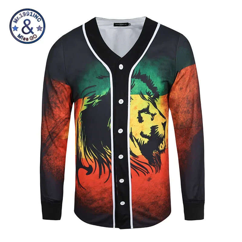 Mr.1991inc &amp Miss. go Slim Бейсбол Куртки Для мужчин осень-зима 3D Лев Print Bomber человек