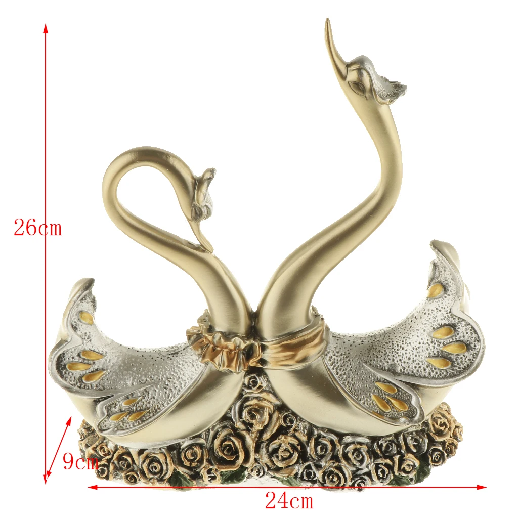 European Couple Swan Figurines Home Decoration Wedding Gifts Wine Cabinet Display Resin Crafts Household Swan Miniatures