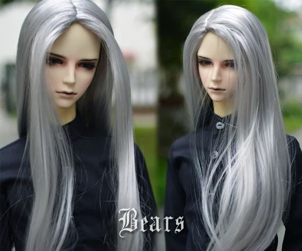 8-9" 1/3 BJD Hair IP SD doll wig Super Dollfie Natural black straight M-mohair 