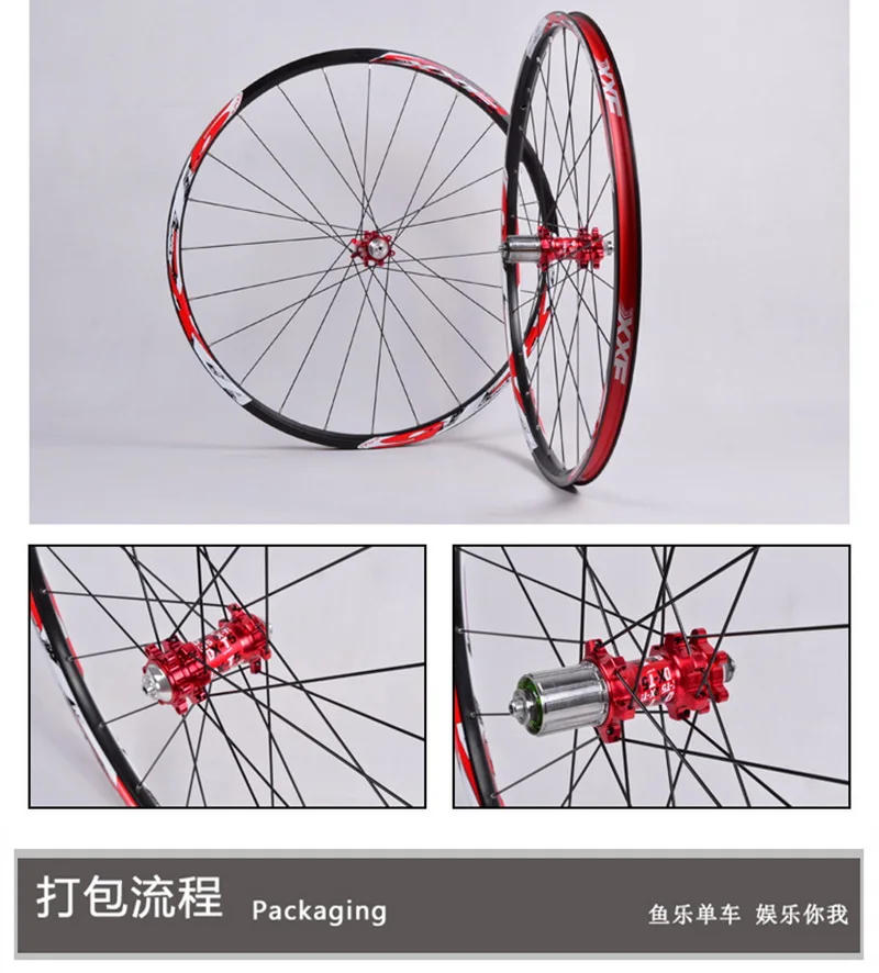 Flash Deal Newset 26" Mtb Mountain bike bicycle wheel set 24holes front 2/rear 2 bearings Aluminum Alloy Wheelsets 4