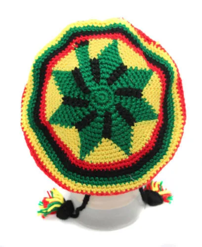 Новая мода унисекс Rasta Reggae ямайский Gorro, кроше ручной работы, вязаная акриловая шапка-чулок Кепка в ямайском стиле с маленькими шариками