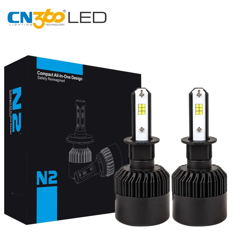 Светодиодный налобный фонарь CN360 2 шт. H3 CSP 8000LM 72 Вт долгий срок службы 12 в 6000 К с