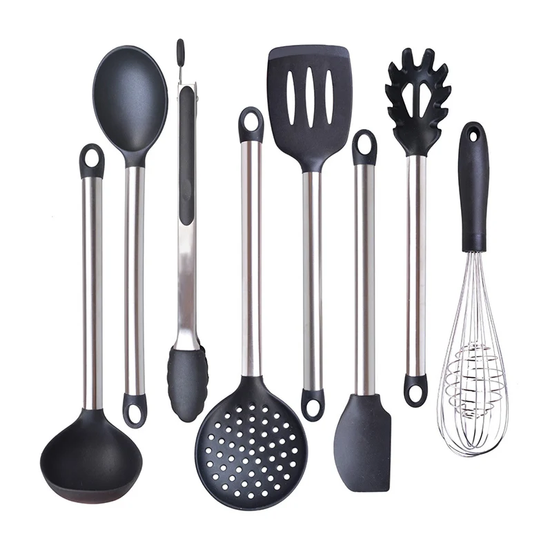 

Nonstick Silicone and Stainless Steel Spatula Set -Super Sturdy Cooking Utensils- Kitchen Utensil Set- 6 & 8 Pieces- Best Gift