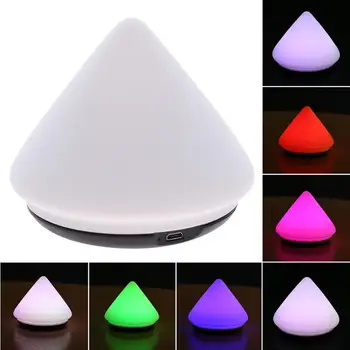 

Silicone Pyramid Shape Desk Mount Light RGB LED Car Caring Night Light