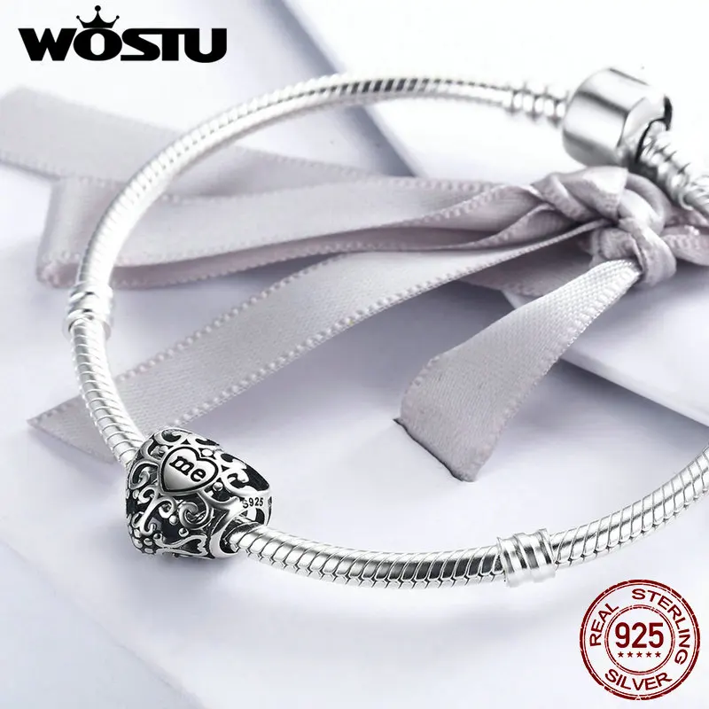WOSTU New Arrival 925 Sterling Silver You & Me Love Together Beads Fit Original WST Charm Bracelet Jewelry Gift DXC145