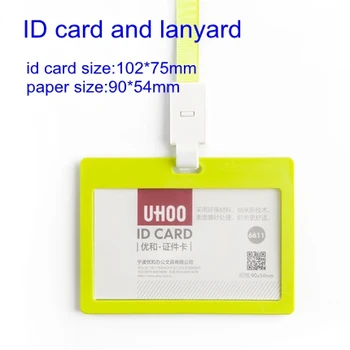 

1pc ID Card Holder Horizontal or Vertical Name Tage Badge Holder with 1cm Plain Lanyard for Students Business Staff