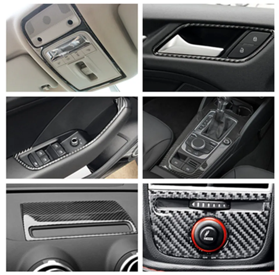 

Interior Reading Light Gear Shift Box Panel Door Handle Window Lift Switch Cigarette Lighter Cover Trim For Audi A3 8V 2013-2016