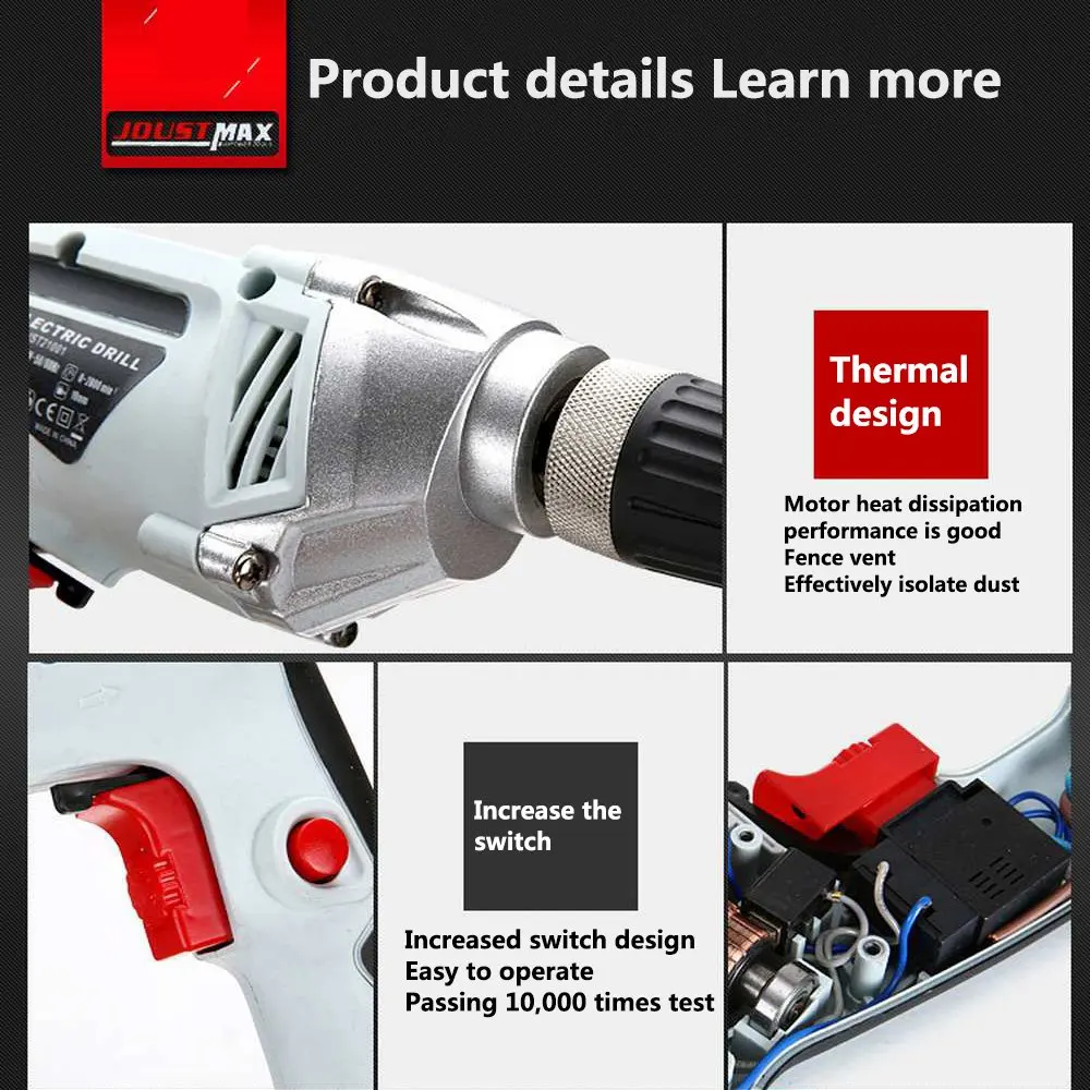 3 In 1 Electric Cordless Impact Drill 13mm 2-Speed