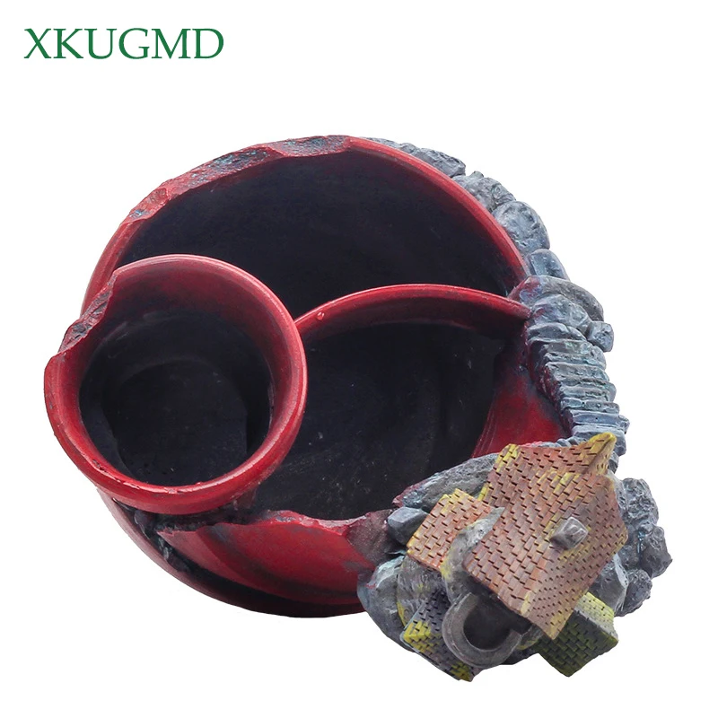 Tanie Kreatywny dom w kształcie zamku żywica doniczka ogrodowa nowa nowość bonsai roślina doniczka na wiejski dom sadzarka dekoracja na biurko