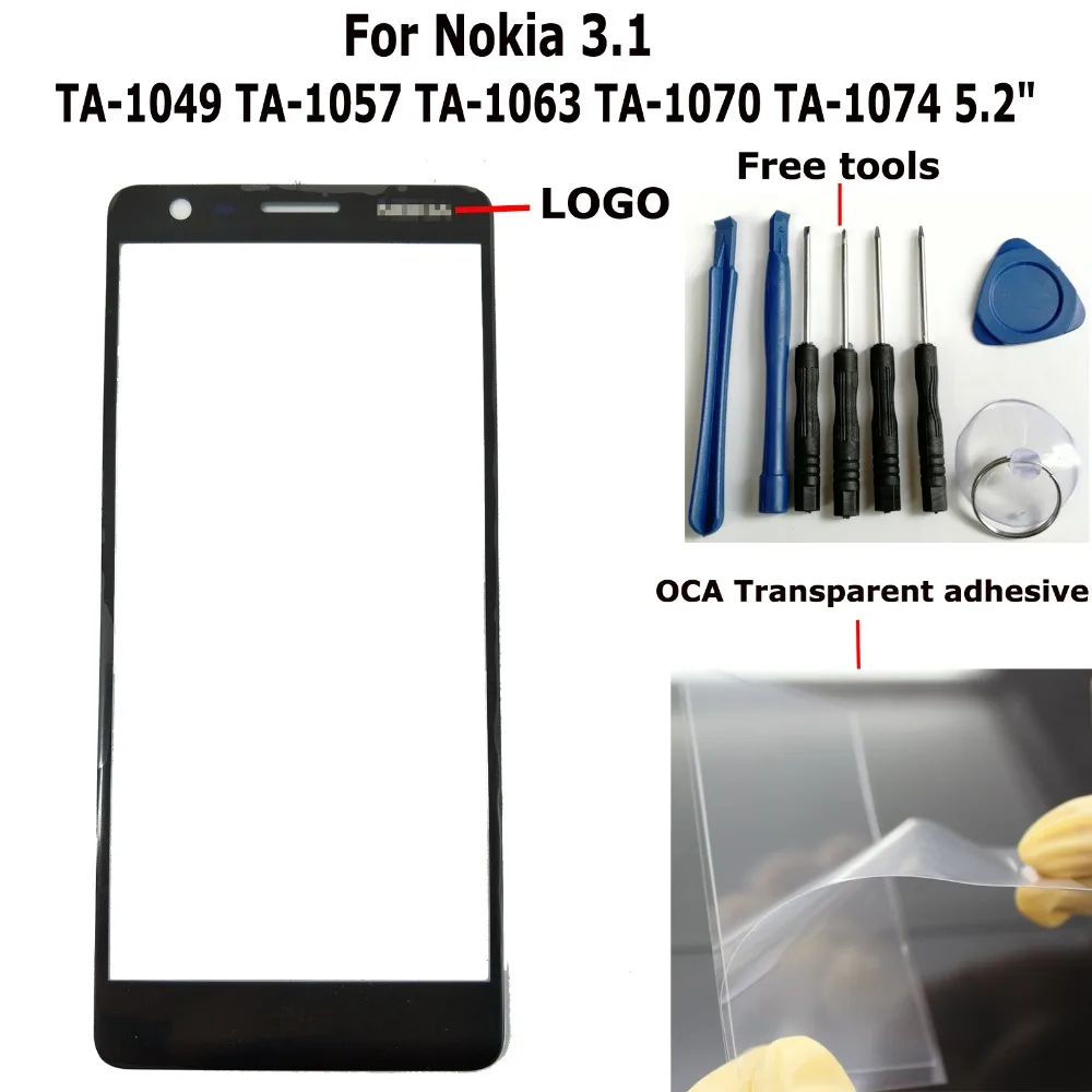 

Shyueda 100% New + OCA 5.2" For Nokia 3.1 2018 TA-1049 TA-1057 TA-1063 TA-1070 TA-1074 Outer Front Screen Glass Lens Replacement