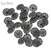 Lychee Life-Botón de plata tallada con forma de flor, accesorio de talla de Metal, botón de costura bricolaje, hecho a mano, para álbum de recortes, suministro para manualidades, 30 Uds. ► Foto 3/6