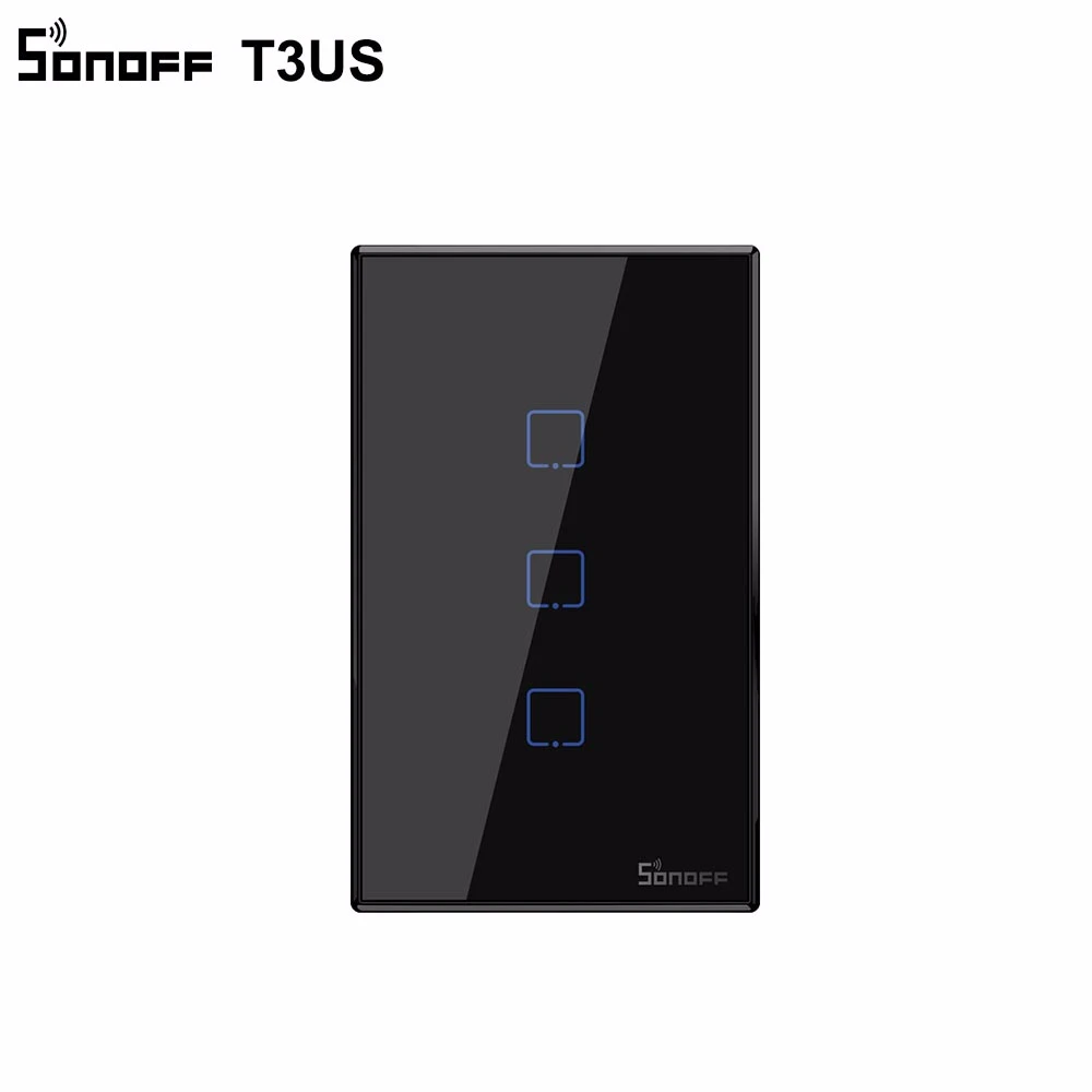 Интеллектуальный выключатель света SONOFF T3 US/EU/UK TX 1/2/3 Gang 433 RF Управление Smart Wifi сенсорный настенный светильник переключатель Базовая работа с Alexa Google Home - Bundle: SONOFF T3 US 3 Gang