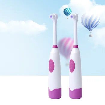 

2Pcs Soft DuPont Bristles Massage Toothbrush Waterproof Rotary Tooth Brush 2 Replacement Heads Battery Powered Teeth Brush Clean