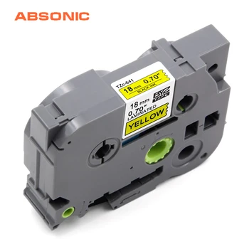 

Absonic Tape TZe 641 TZ641 Black on Yellow Laminated Compatible P touch 18mm TZe-641 TZ-641 TZe641 Label Tape Cassette Cartridge