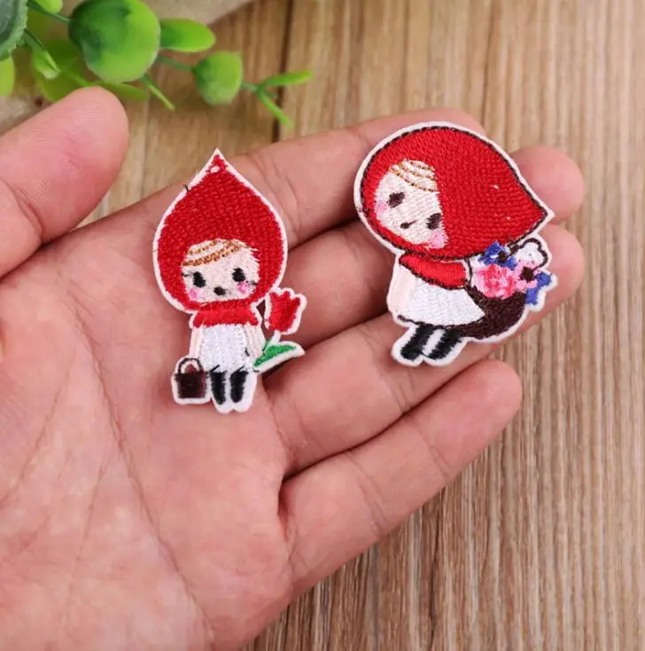 New arrival 10 pcs little girl Embroidered cartoon patches iron on